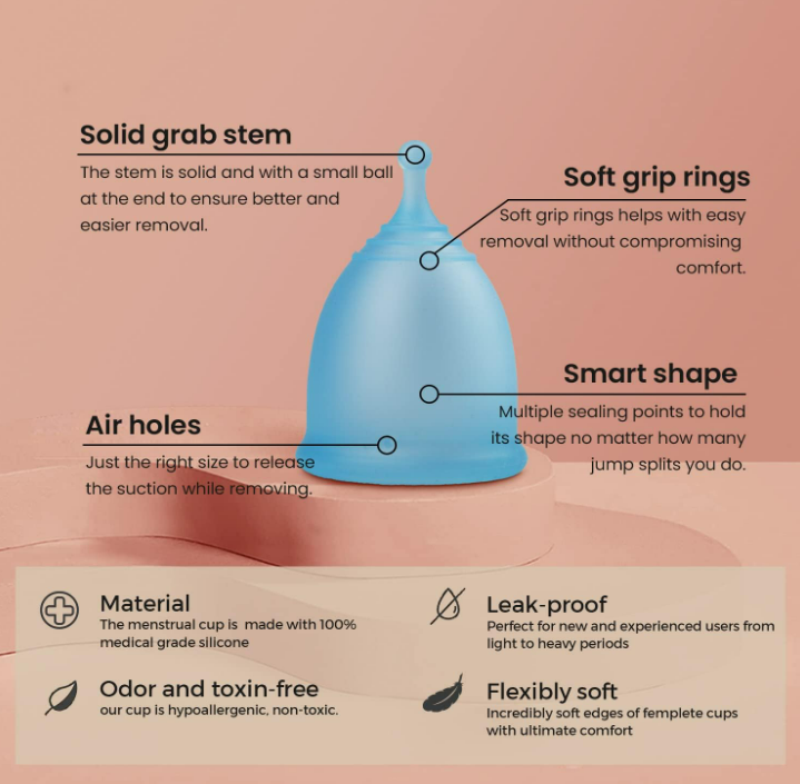 EcoFlow Menstrual Cup Kit: 2 Medical Grade Silicone Cups + Bag