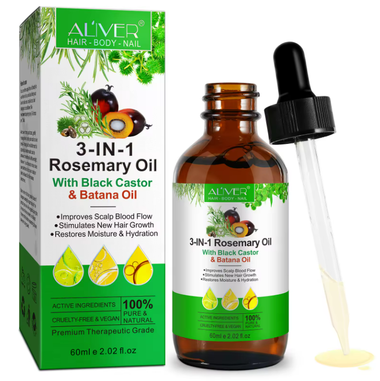 Hair Loss 3 In 1 Rosemary Essential Oil with Black Castor Batana Oil